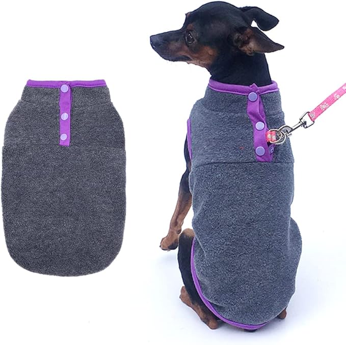 Dog Fleece Sweater, Soft Dog Vest Apparel Sleeveless Puppy Winter Cold Weather Clothes Doggie Jacket Pullover for Small Medium Dog and Cats(Grey,L)