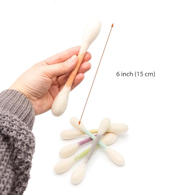 Glaciart One Swabs Cat Toys with Catnip - 6 Pk | Durable for Chew, Cute Cat Toys Interactive Kitty for Boredom, Exercise, & Play | Filled w/Organic Catnip for Anxiety & as Digestive Aid | Gift Idea