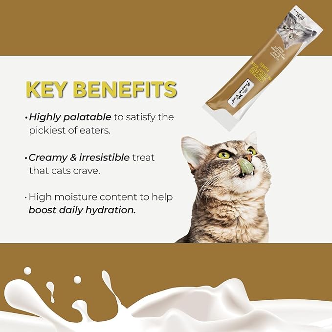 Fussie Cat Premium Puree Lickable Cat Treats in Goat Milk, Chicken Variety Pack, 3 Packs of 4-0.5oz Tubes (12 Total Tubes) + Lid