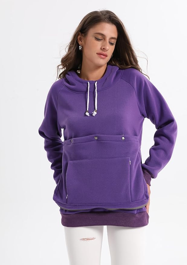 Unisex Cat Pouch Hoodie Long Sleeve Kitten Puppy Holder Hoodies Front Large Pouch Pet Carrier Sweatshirt