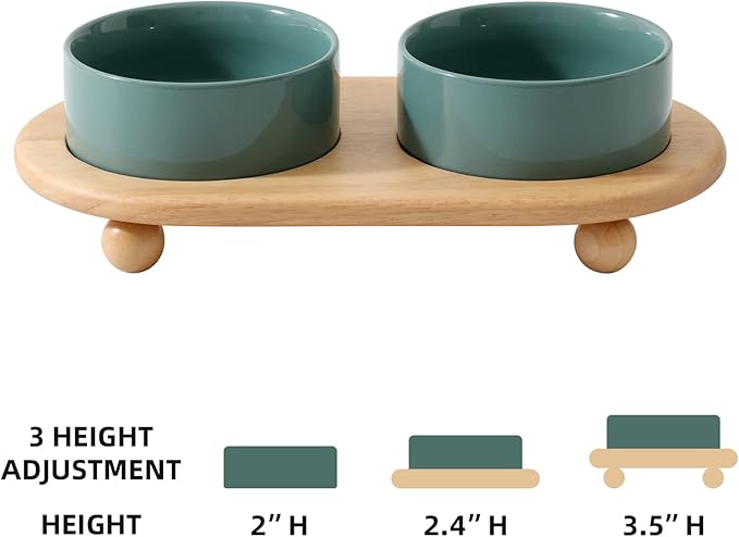 Havniva Raised Cat Bowls Water Bowl 5.1” Elevated Ceramic Cat Food and Water Bowl Whisker Friendly Pet Food Bowls for Indoor Cats, Wide Cat Water Dish Prevent Whisker Fatigue Non Slip Cat Feeder