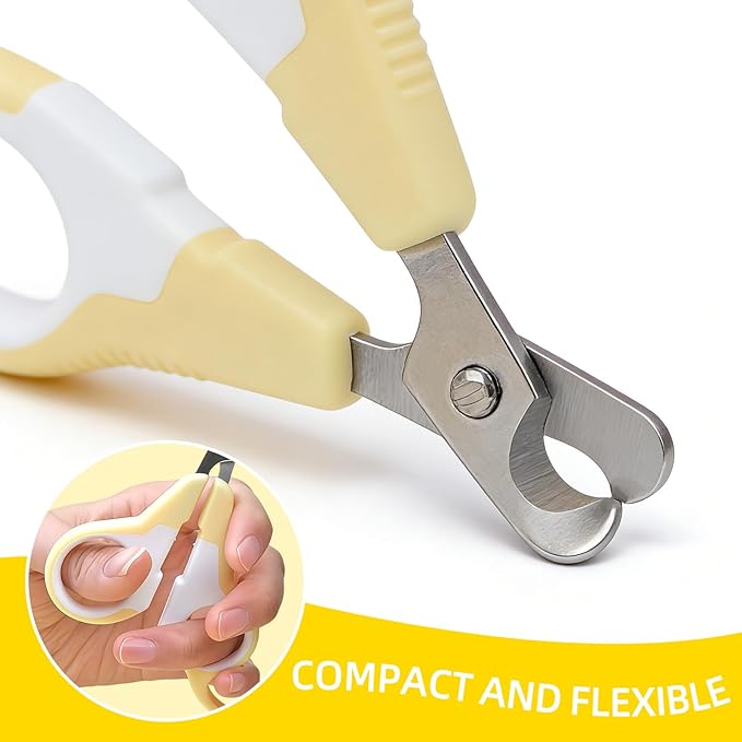 Yellow Cat Nail Clipper Scissor Style Cat Claw Clippers Cat Toenail Clippers Professional Pet Nail Trimmer for Kitten Cats Puppy Small Dogs Rabbit