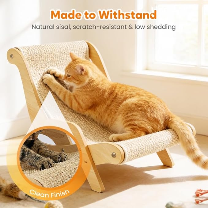 2026 New Cat Recliner Scraper Board, Large 2 in 1 Cat Recliner Scratch Board, Durable Cat Scratching Pad Cat Scratcher Bed Cardboard Cat Scratchers for Indoor Cats (C)