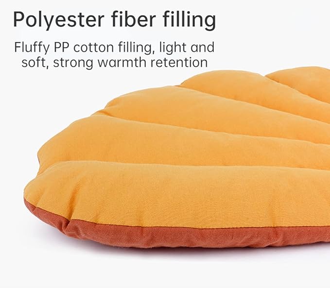 Cat Mattress Leaf Shape Cat Nest Cat and Dog Double-Sided Available Floor Mat Cover Pad Warm and Comfortable Cartoon Cat Bed Indoor Warm Accessories (Ginkgo Leaves)