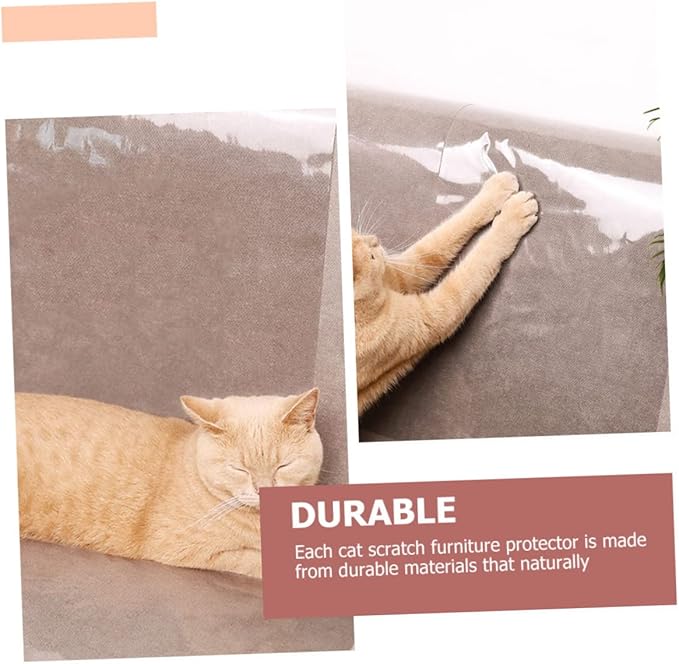 Kisangel 5pcs Cat Scratching Furniture Protector Patches Flexible Couch Covers to Prevent Cat Damage Easy to Cut and Apply for Sofas Chairs and Beds and Non-Sticky Design