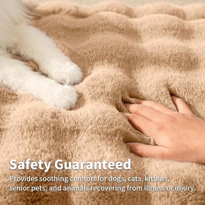 SOMAHE Pet Blanket, Reversible Sherpa & Bubble Fleece Pet Throw, Ultra-Soft Plush for Cats & Small Dogs, Machine Washable, Anti-Static, Warm & Cozy,28"×22" Inch Coffee
