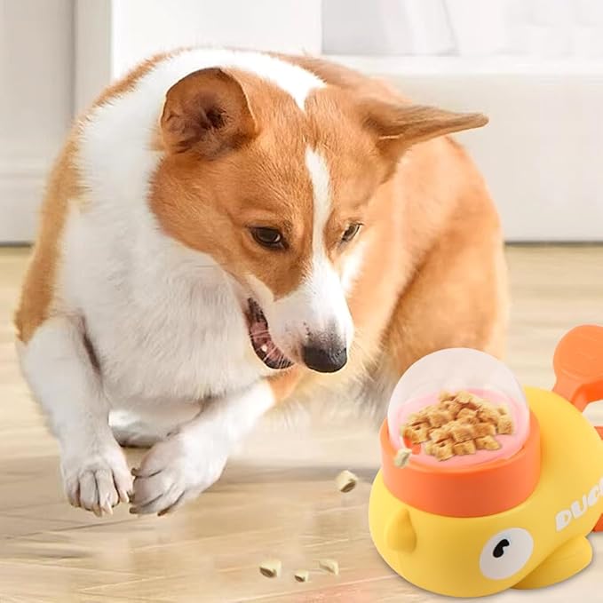 Pet Treat Dispenser Toy, Duck-Shaped Interactive Dog Puzzle Slow Feeder Toy for Small Medium Dogs and Cats, Promotes IQ Training and Entertainment Reduces Bloating Anti-Gulping