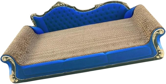 Cat Scratcher Sofa Bed Cat Scratching Board Home Furniture Protector Pet Bed Scratching Mat for Cats, Royal Blue