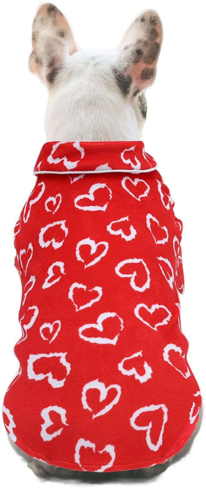 CuteBone Two-Leg Velvet Pet Pajamas Girl Dog Clothes - Soft, Cozy, and Stretchy Boy Pjs for Small, Medium Dogs and Cats Winter Sleepwear Apparel LTP01L