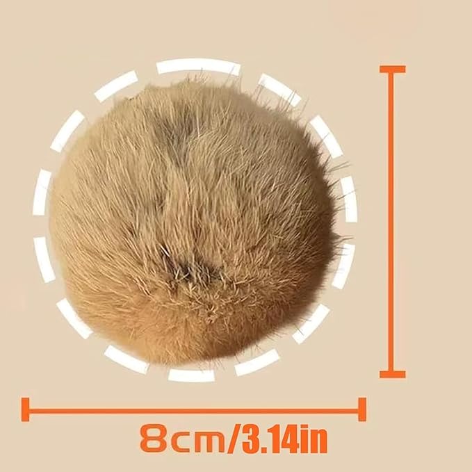 3PCS Soft Fluffy Rabbit Fur Catnip Balls – Fake Fur Cat Toys for Indoor Cats, Washable & Fun to Chase, Perfect for Bunny Kicks, Exercise & Bonding