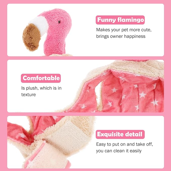 POPETPOP Cat Hats for Cats Only - Pet Headband Headdress Costume Flamingo Hat with Ears for s & Small Dogs Halloween Party Costume Accessory Headwear