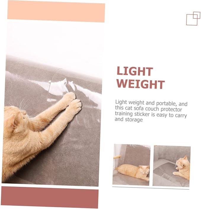Kisangel 5pcs Cat Scratch Couch Protector Patches Self-Adhesive Furniture to Prevent Scratches from Cats Flexible Sofas Chairs and Bedsx