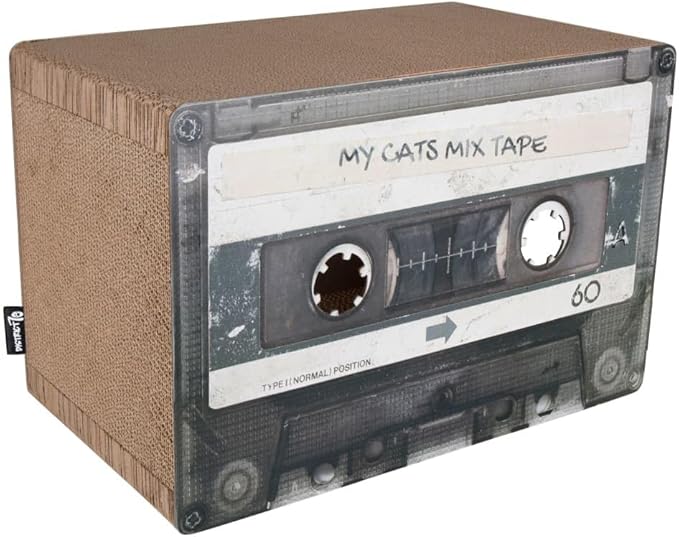 District 70 Mixtape Cardboard Cat Scratcher, Large (54 x 31 x 35 cm), Black