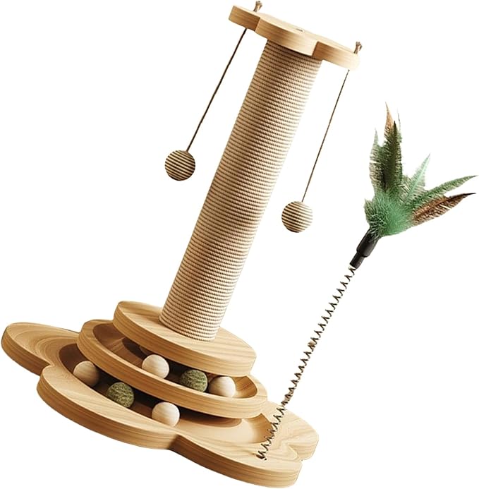 Kitten Furniture Bed Post Kitten Scratcher Toy for Pet Indoor Play Scratcher Sisal Scratch