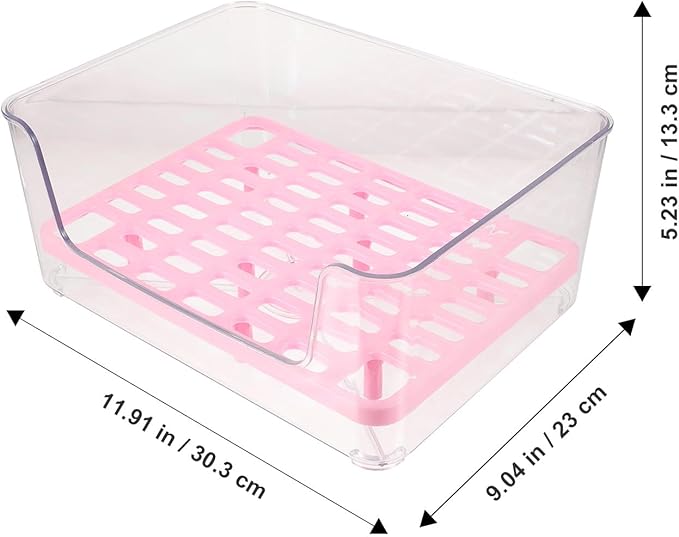 minkissy Pet Litter Box Medium Pink Acrylic Anti-Splash Kitten Litter Pan Potty Elevated Cat Toilet for Indoor Housebreaking