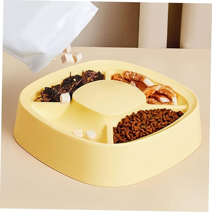 ORFOFE Cat Food Bowl Multifunctional Pet Feeder for Dogs and Cats Divided Design for Slow Feeding Easy Multiple Pets