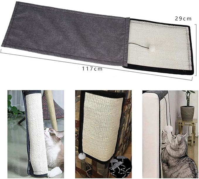 HAOZAIKEJI Cat Scratching Pad Natural Sisal Cat Scratcher Mat Kitty Scratcher Furniture Couch Corner Protector Easy Installation Scratch Pad for Sofa Couch Chair Bed