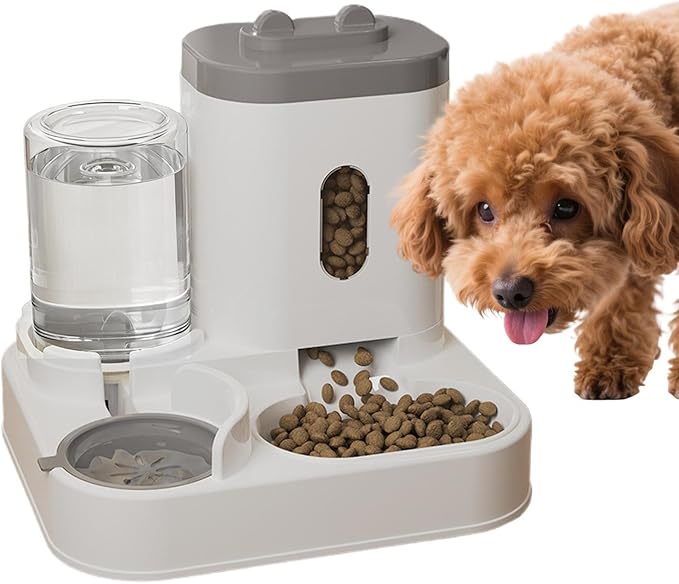 Automatic Pet Feeder, with Versatile Design, PP Material, Smart Pet Food Dispenser, Cat Feeder Waterer, Easy to Clean and Refill, for Outdoor, Indoor, Animal, Kitten, Puppy