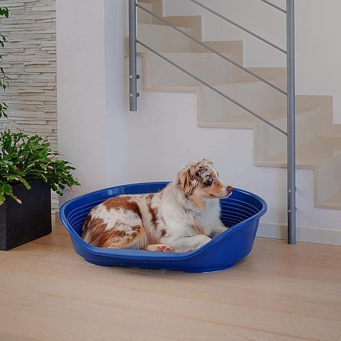 Ferplast Cat Bed, Plastic Dog Bed Medium, Ventilation Holes and Non-Slip Rubber Feet for Added Stability 82 x 59,5 x h. 25 cm. Taupe