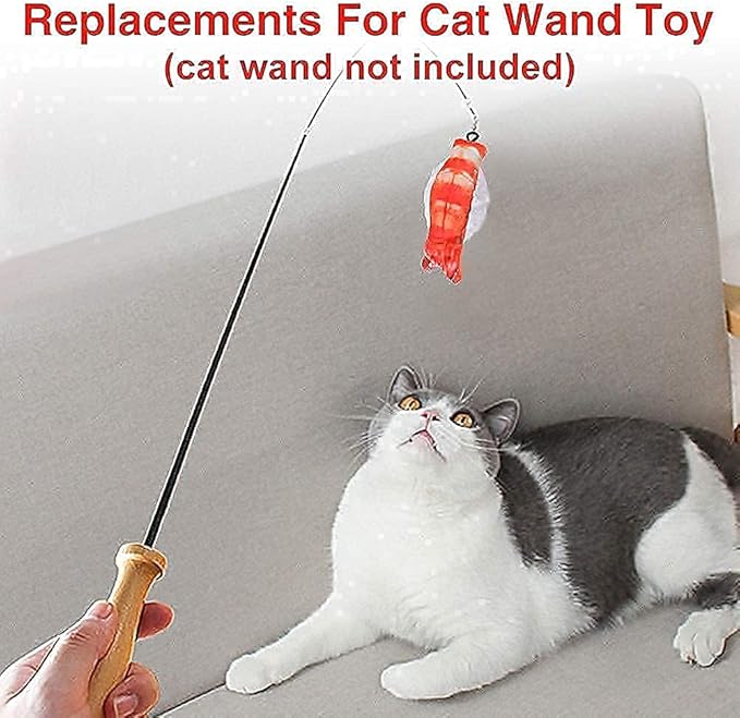 Catnip Toys, 8 Pack Kitten Toys for Indoor Cats, Bite Resistant Cat Chew Toy with Sushi Roll, Boredom Relief Fluffy Kitty Teeth Cleaning Chewing, Interactive Plush Gift