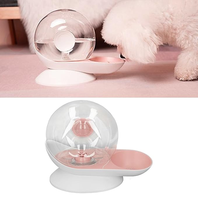 Pet Water Dispenser Snail Shape Automatic Water Drinking Fountain 2.8L Large Capacity for Dogs and Cats (Pink)