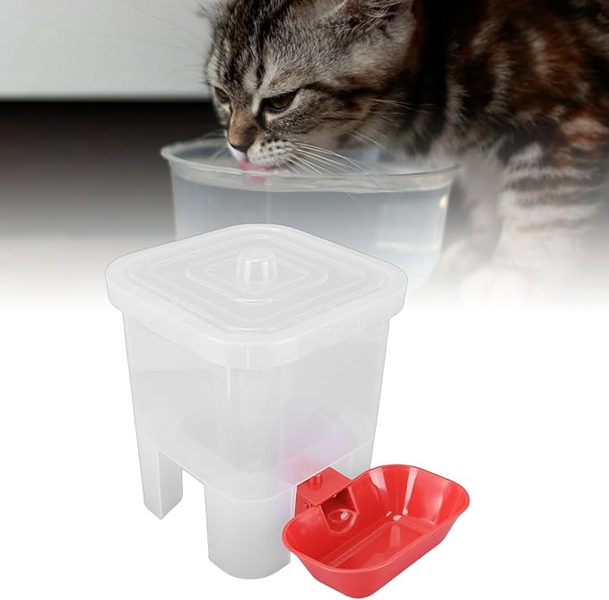Zerodis Pet Water Dispenser, Multifunction Automatic Cat Water Feeder Large Capacity Freestanding Dog Drinking Container with Cover for Small Medium Pet Dog 7.09x7.09x8.27in