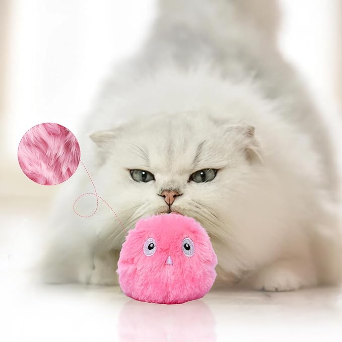 2 Pcs Speedy Tail, Interactive 2.0 Cat Toy Ball for Indoor, Automatic Speedy Sprint Balls and Chirping Ball, Self Play Hunting Rolling Kitty Kitten Catnip Exercise Toys