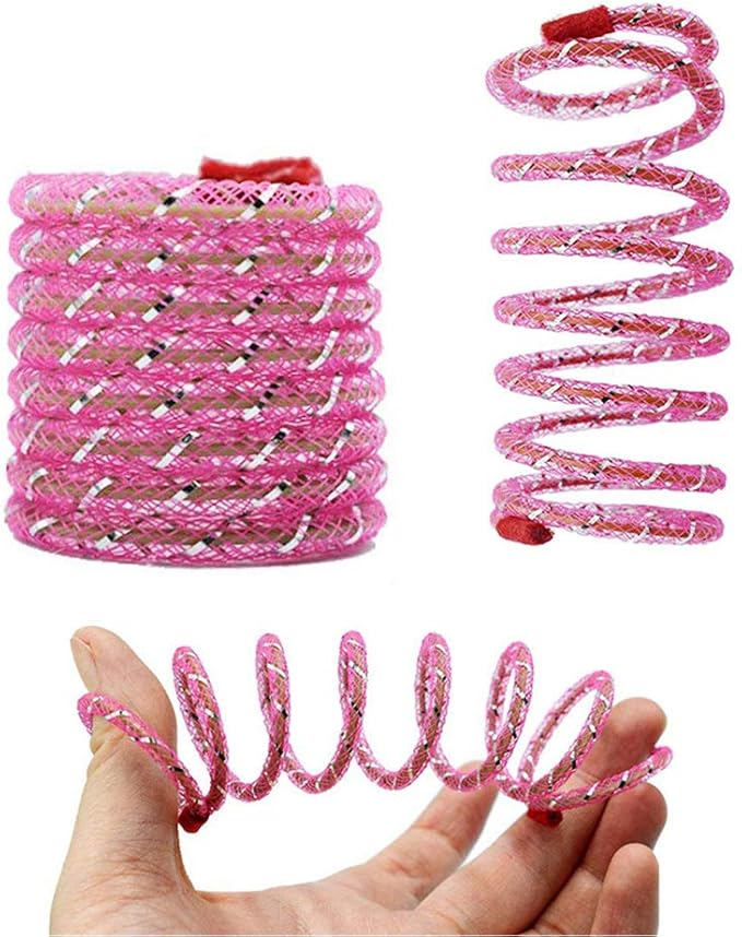 IUHKBH Cat Springs, 4 PCS Colorful Coil Spring Action Cat Toy Stretchable Kitten Kicker, Safe Kitten Stuff for All Breed Sizes