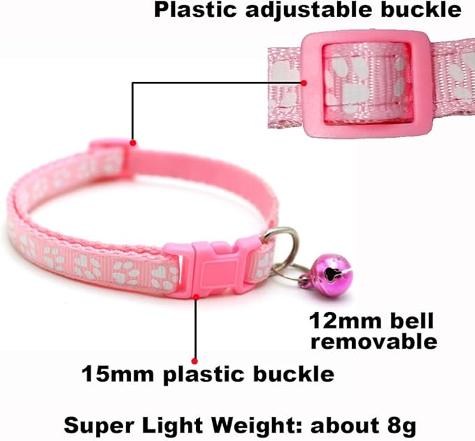 Purple Small Dog Collar with Bell, 2-Pack Basic & Reflective Girl Puppy Collar with Bells for XXS Xs Small Pet Female Dogs Tiny Cats, S