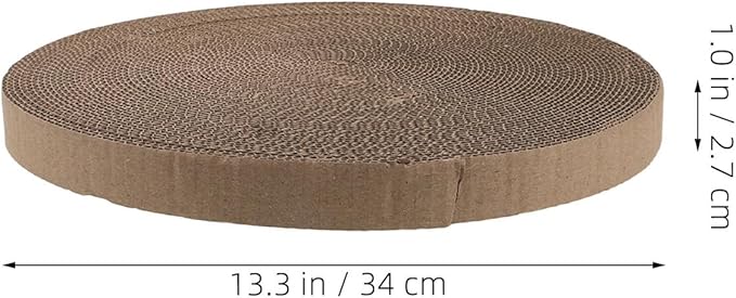 GANAZONO 2pcs Circular Cat Bed Replacement Insert with 34cm High-Density Corrugated Cardboard Core, Round Cardboard Cat Scratching Pad for Indoor Pet Scratchers