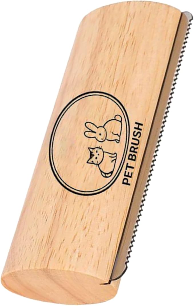 Cat Shedding Brush - Undercoat Remover Comb | Wooden Pet Grooming Brush for Kittens and Medium Large Cats, Removes Loose Long and Short Hair, Gentle Tool for Healthy Coat Care
