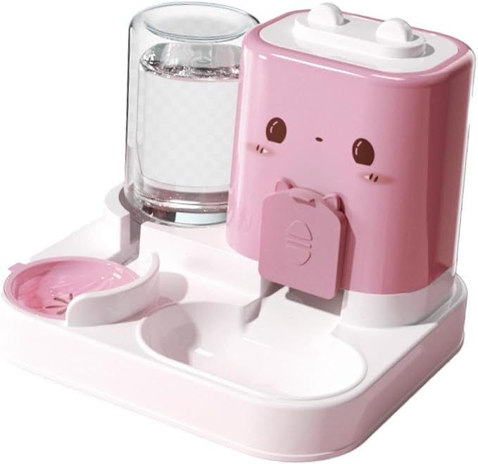 2 in 1 Automatic Pet Feeder with Water Dispenser, 1800ml Large Capacity Food Bowl for Cats and Small Dogs, Detachable Design for Easy Cleaning-