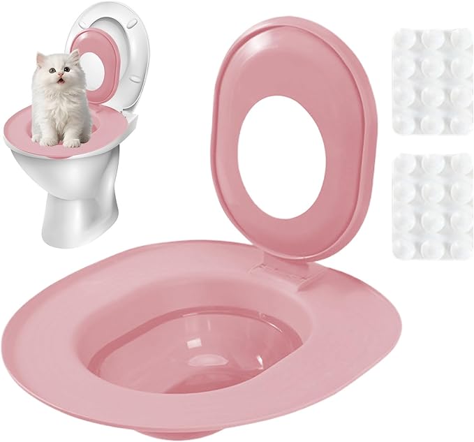 Cat Toilet Training Kit | Removable Potty Seat - Toilet Litter Box Trainer - for Indoor Home Apartment Bathroom Basement Pet Shop