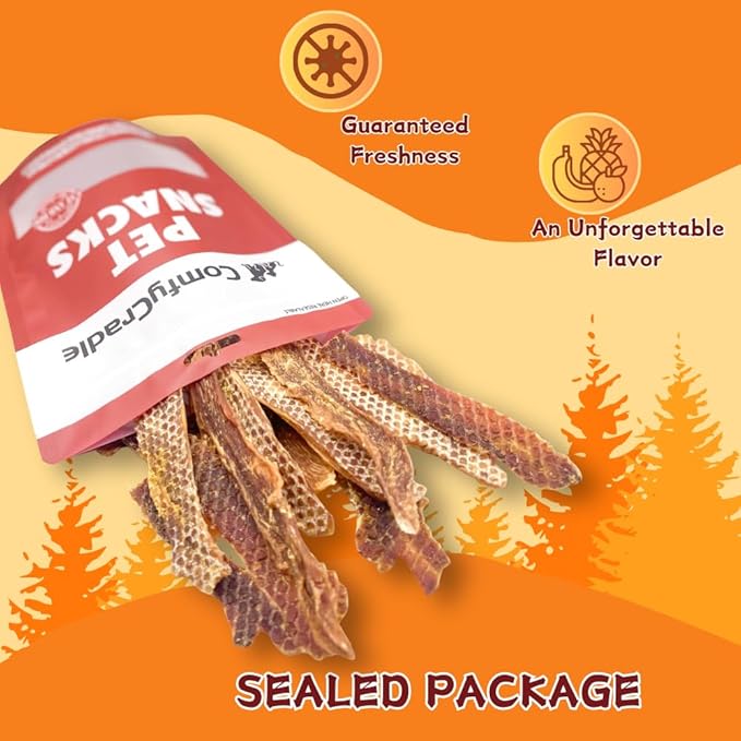 Air-Dried Duck Jerky Dog Treats, Novel Protein & Grain-Free Tender Snacks, All Natural Single Ingredient Training Reward for Sensitive Dogs, 5.29 Ounce (3 Pack x 5.29 Ounce,Chicken)