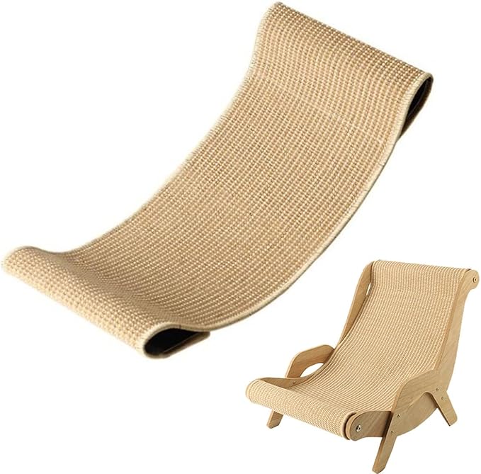 Cat Recliner Scraper Board,Cat Scratch Pad Bed Lounge for Indoor Cats,Modern Cats Furniture for Scratching and Resting,Sisal Cat Chair Fits Cats Up to 20 in Body Length (Replacement Pad)