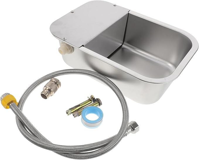 1 Set Automatic Pet Water Dispenser: Stainless Steel Spill-Proof Drinking Fountain for Dogs and Cats - Auto Pet Water Bowl with Float Valve