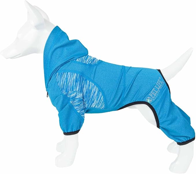 Pet Life ® Active Pawsterity Mediumweight 4-Way-Stretch and Quick Dry Yoga Fitness Year-Round Hooded Tracksuit Dog Sweater
