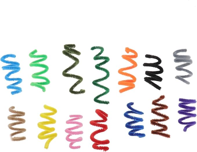 Mipcase 100Pcs Colorful Twistable Pipe Cleaner Cat Toys Soft Plush Spring Interactive DIY Supplies for Indoor Cats and Kittens Flexible Wool Sticks for Pet Play