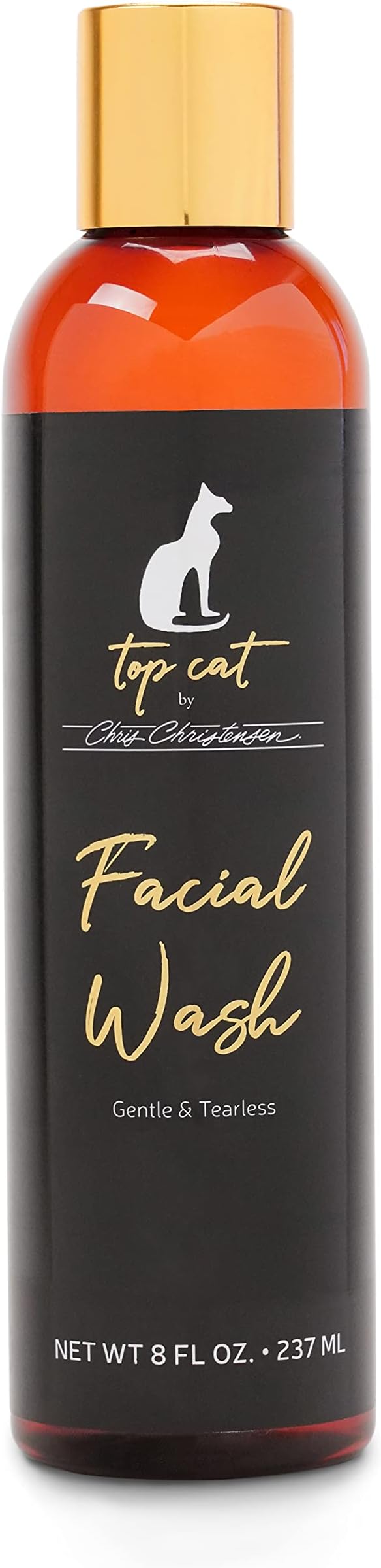 Chris Christensen Top Cat Facial Wash Shampoo for Cats, Groom Like a Professional, Gentle & Tearless, Sulfate & Soap Free, 8 oz