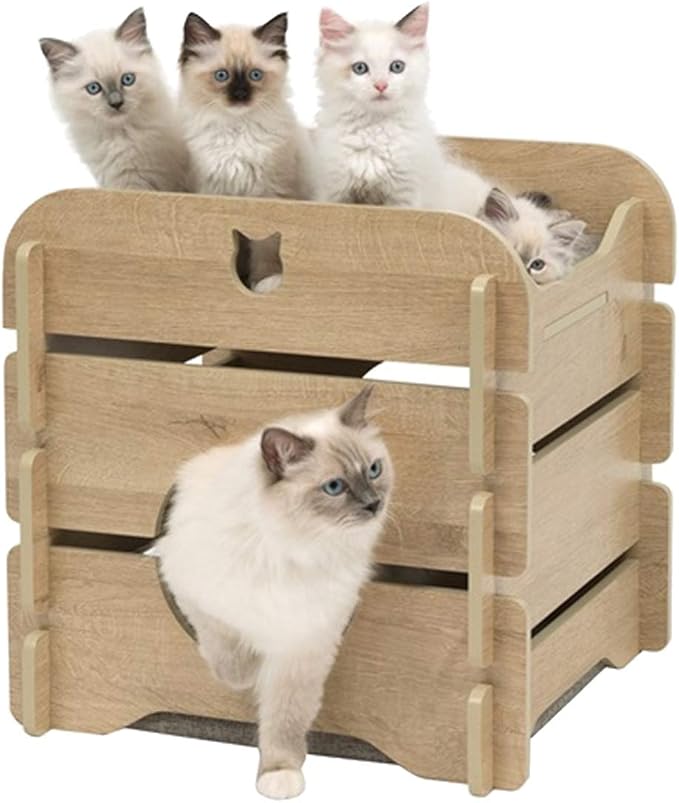 Catit Vesper Cottage Cat Tree Hideout, Oak, 52112