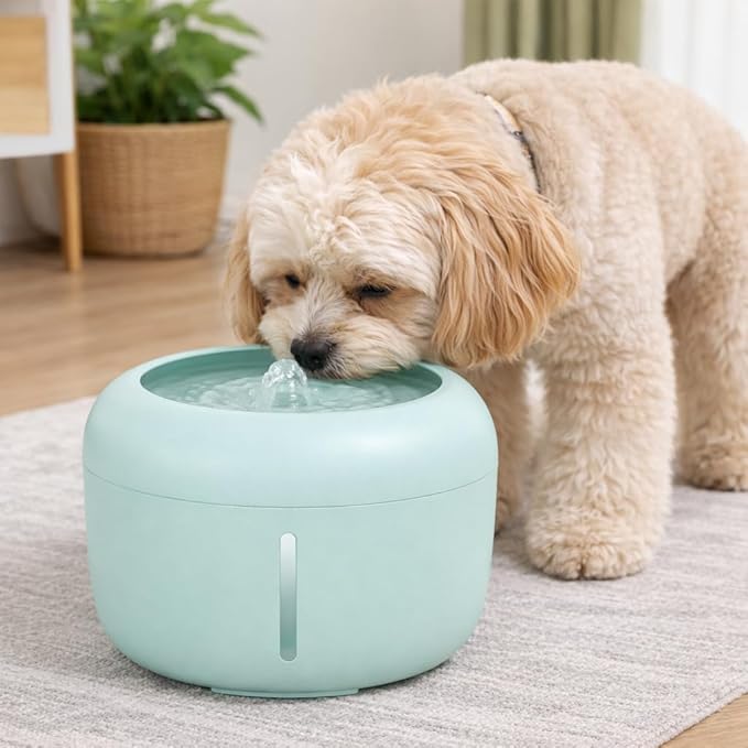 Pet Life ® 'Moda-Pure' Ultra-Quiet Filtered Automatic Dog and Cat Fountain Waterer or Feeder with Automatic Shutoff Feature - Includes Filter