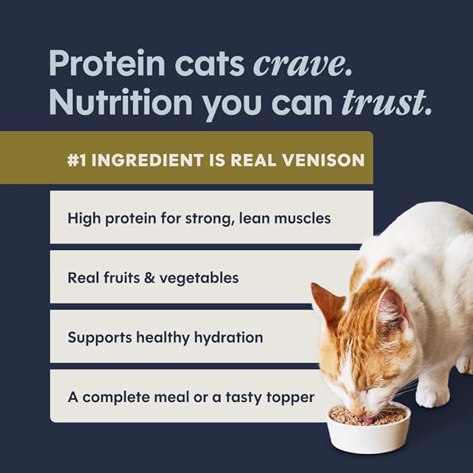 Instinct Pate Entrees, Wet Canned Cat Food, Grain-Free - Real Venison, 5.5 oz. Cans (Pack of 12)