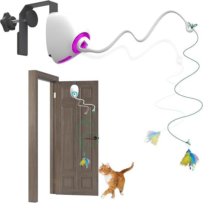 Cat Toys for Indoor Cats,Interactive Door Hanging Retractable Kitten String Toys,Electronic Self Play Cat Teaser Toy