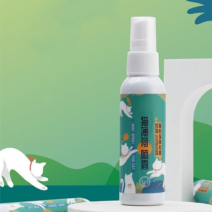 Catnip Spray 1.7 Oz Safe Treat for Indoor Cats Maximum Potency for Kitten Temptations Plastic Bottle Packaging