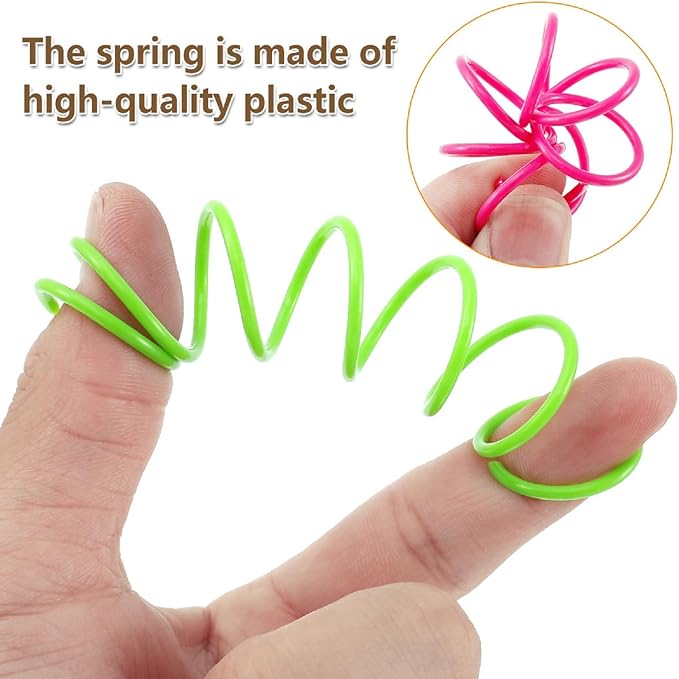Cat Spiral Spring Toy 16 PCS, Colorful Cats & Kitten Toys for Swat, Bite, Hunt Indoor, Creative Entertainment Springy Toys (16PCS Multicolored)