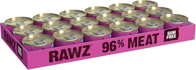 Rawz Natural Premium Pate Canned Cat Wet Food - Made with Real Meat Ingredients No BPA or Gums -3 oz Cans (Case Pack of 18) (Salmon)