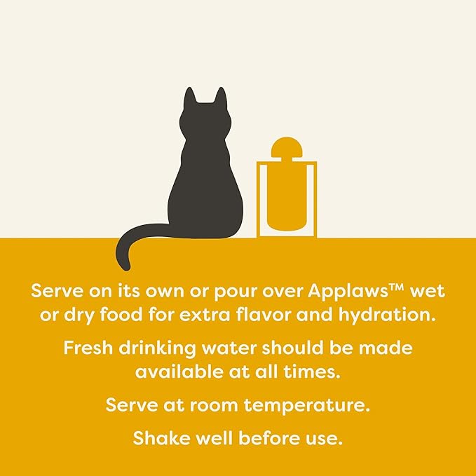Applaws Natural Wet Cat Food in Topper, Limited and Natural Ingredients, High Protein with No Artificial Additives, Chicken Breast Bone Broth (12 x 3oz Resealable Spout Pouches)
