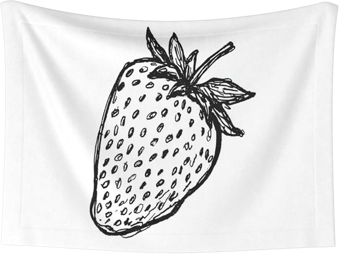 Cat Dog Blanket Hand-Drawn Strawberry Black Lines Abstract Ultra Soft Warming Mat for Indoor Pet Beds Furniture 27.6 X 19.7inch
