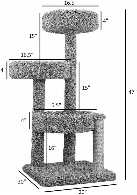 HomeStock Cat Tower Large Multi-LevelCarpeted Cat Tree with Scratching PostsCat Furniture for Indoor Cats Multicolor