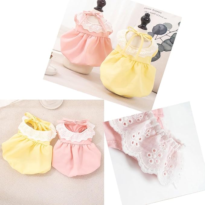 Pet Pumpkin Princess Dress for Small Dogs Cats, Breathable Polyester Lace Skirt, Adjustable Strap Sleeveless Puppy Kitten Outfit for Ragdoll Yorkie Maltese, Spring Summer Sweet Costume(Pink, Medium)